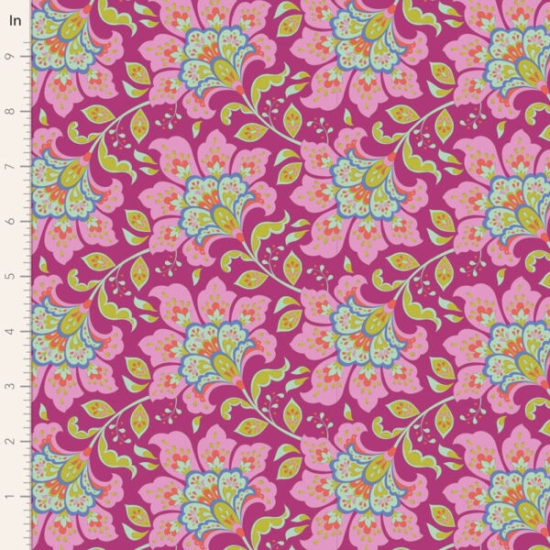 Tilda Patchwork Stoff Baumwolle - Bloomsville Flowermarket Plum